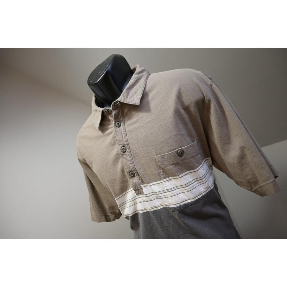 Patagonia Organic Cotton‎ Polo Shirt Striped Short Sleeve Mens Size XL